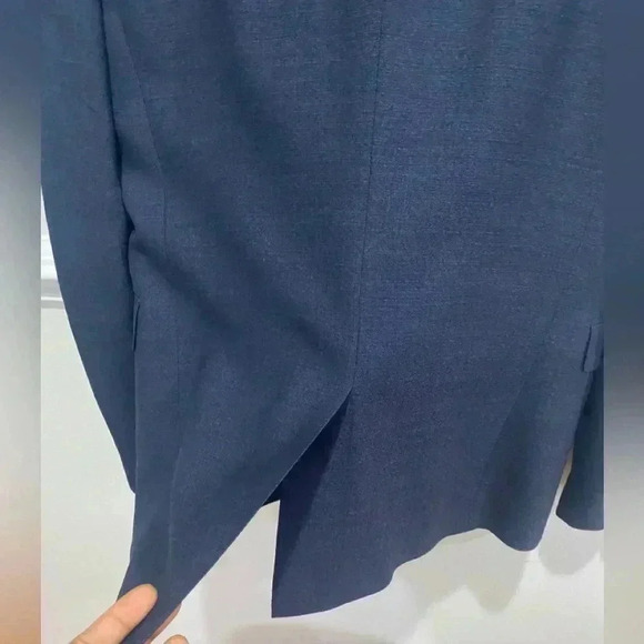 BURBERRY London Men’s 100% Virgin Wool Dark Denim Blue Blazer Size 50R USA - Picture 3 of 10